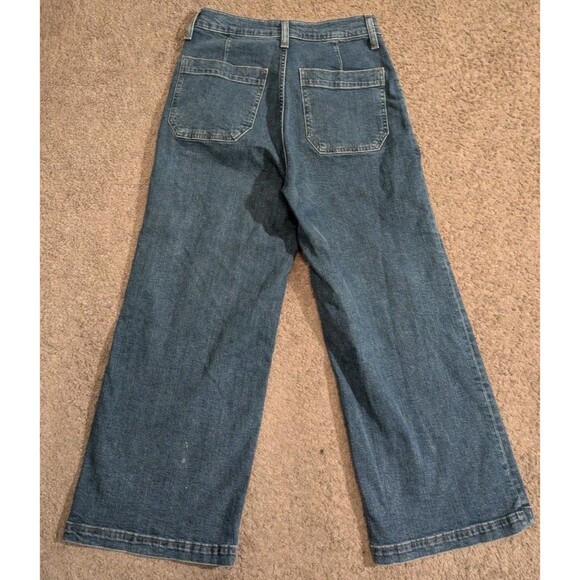 J.Crew 10" Highest Rise Wide Leg Crop Blue Denim Jeans L5516 Women's 27 - Picture 2 of 6